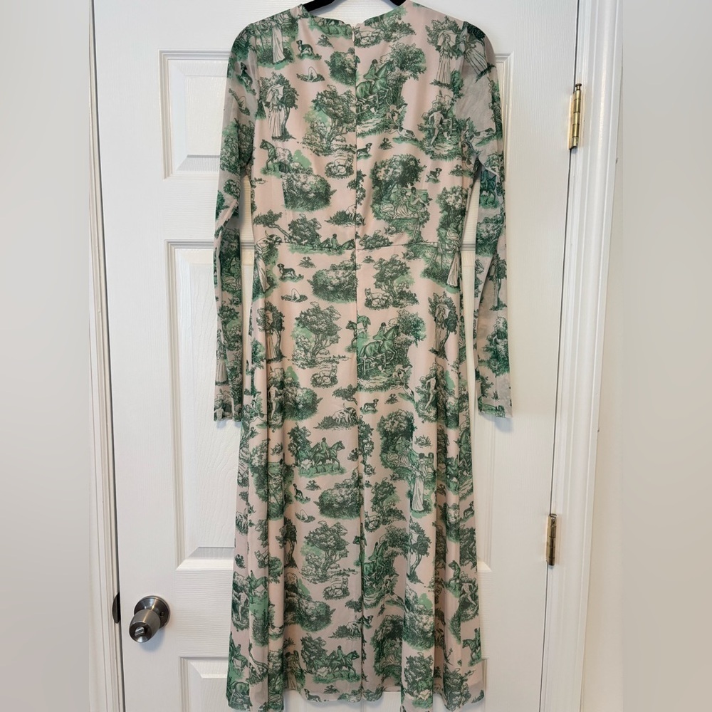 Rachel Antonoff Olivia Dress in Emerald Green Manhunt Toile - Picture 5 of 11